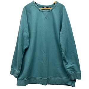 Lands' End Serious Sweets V Notch Sweatshirt Mens 3XLT Cotton Blend Pullover